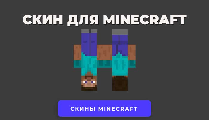 Скачать скин Перевёрнутый Стив для Minecraft.