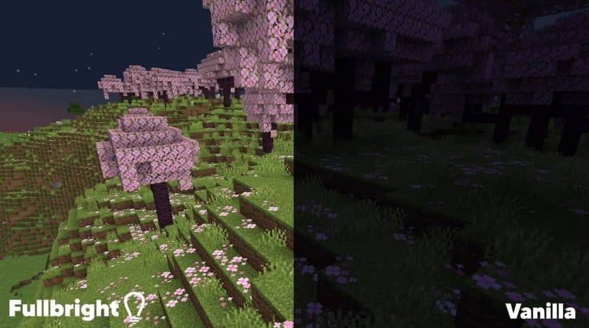 Текстуры Full Bright [Night Vision] MCBE 1.21