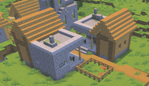 Сид Minecraft Bedrock 1.21: 4 кузницы в одной деревне + разрушенный портал рядом!