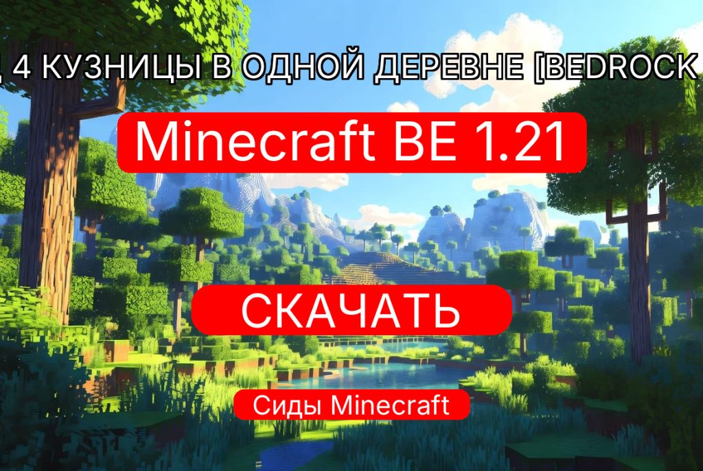 Сид 4 кузницы в одной деревне [Bedrock 1.21]