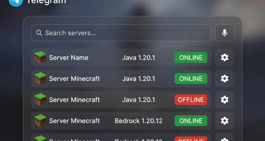 Готовый Бот — Мониторинг серверов Minecraft BE/Java прямо в Telegram