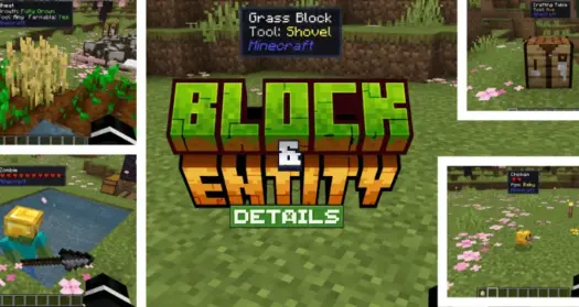 Мод: Подробные данные о блоках и Мобах [Minecraft BE 1.21-1.26]
