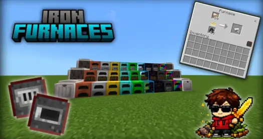 Мод Iron Furnaces (Железные печи) [Minecraft BE 1.26]