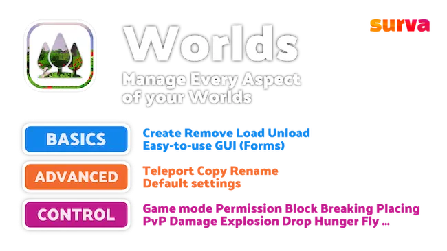 Плагин Worlds [PocketMine-MP] API 5+