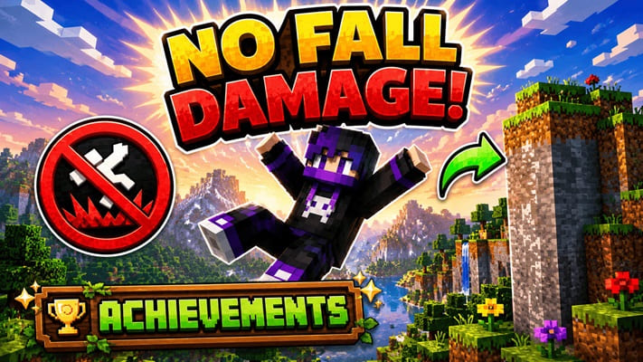 Мод No Falldamage / Нет урона от падения Minecraft BE 1.26+