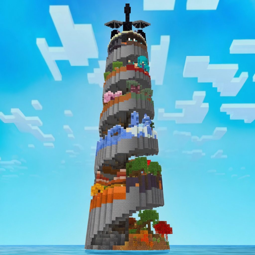 Карта Biome Spiral Parkour Minecraft BE 1.21+