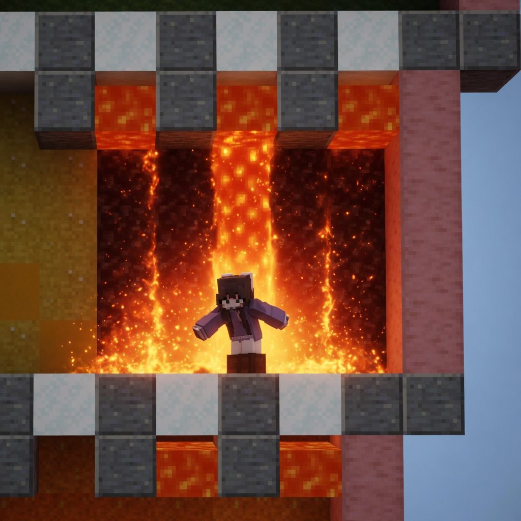 Карта Lava Trust Fall Minecraft BE 1.21+