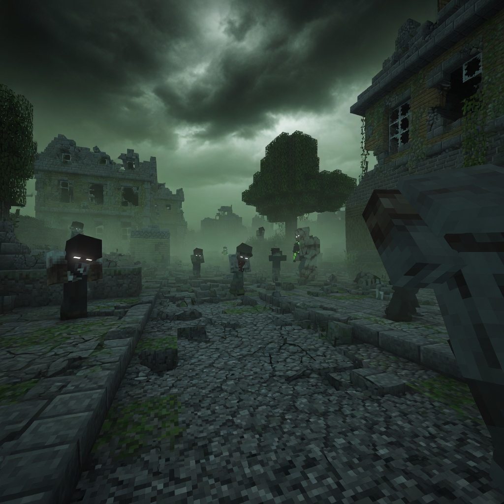 Карта TC Zombie Apocalypse Minecraft BE 1.21+