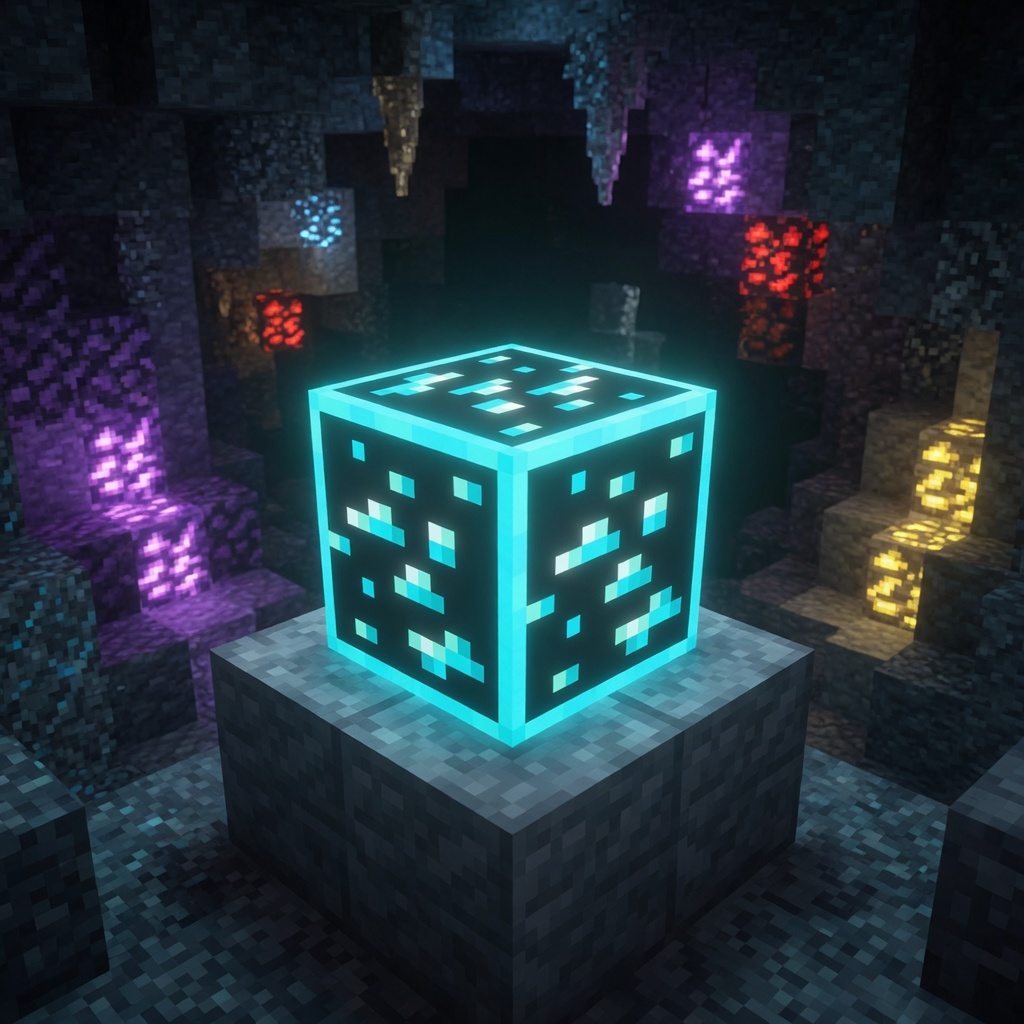 Шейдеры Glowing Ores Minecraft BE 1.21+
