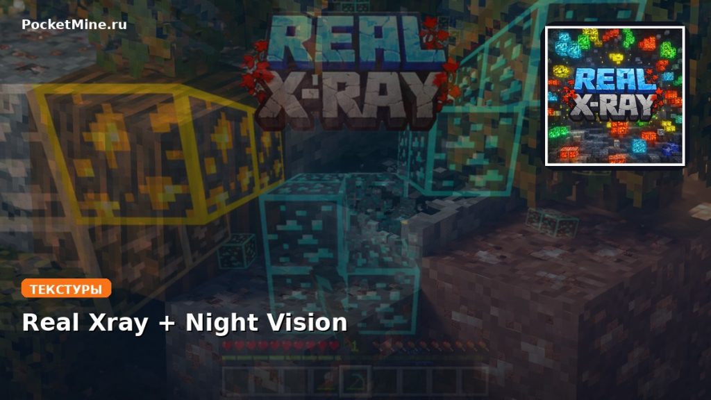 Текстуры Real Xray + Night Vision Minecraft BE