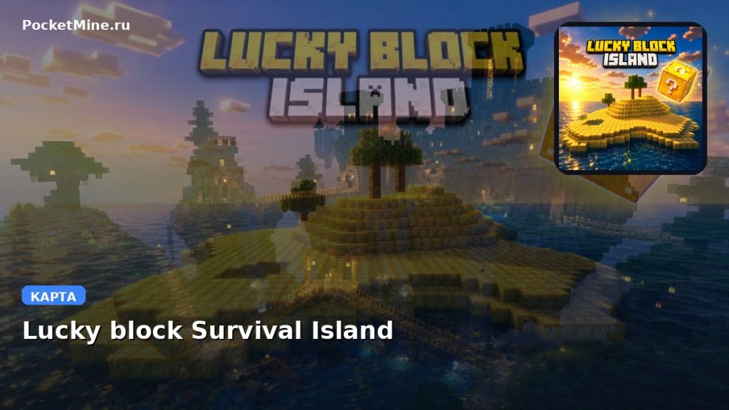 Карта Lucky block Survival Island Minecraft PE