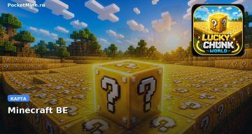 Карта SUPER FLAT LUCKY CHUNK WORLD Minecraft PE