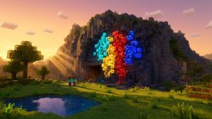 Шейдеры Светящиеся руды с контуром Minecraft BE
