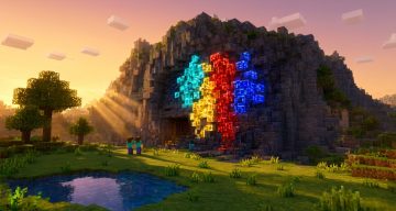 Шейдеры Светящиеся руды с контуром Minecraft BE