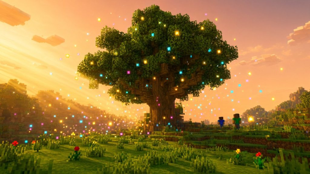 Шейдеры Светлячки: фрагмент природы Minecraft BE