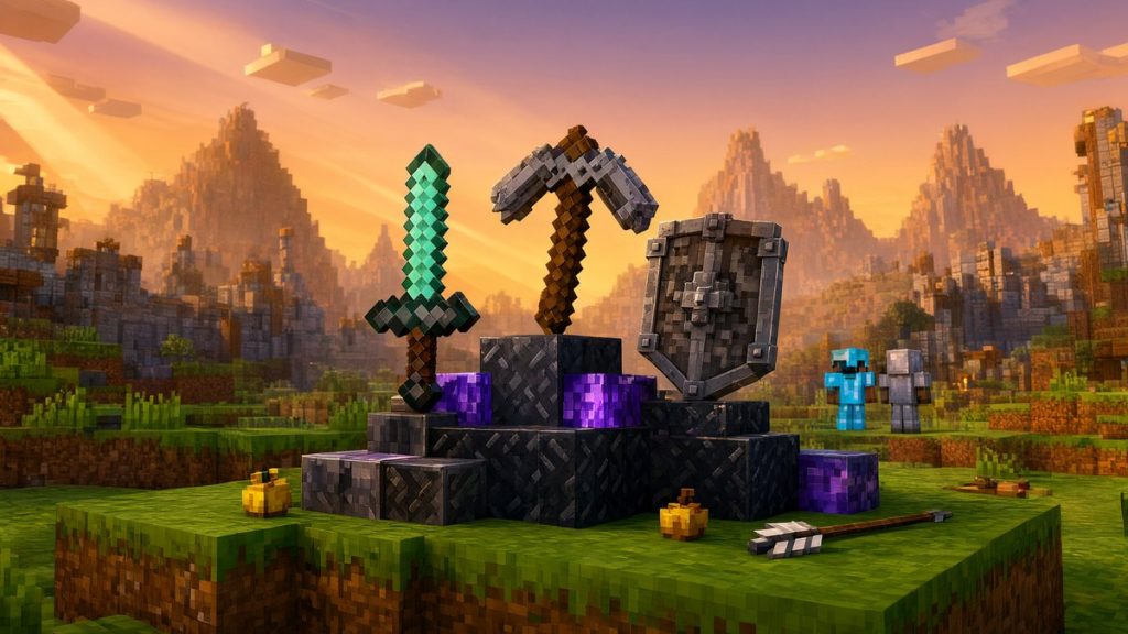 Текстуры тактических инструментов и оружия Minecraft BE