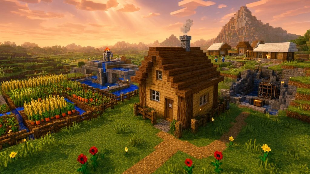 Карта Хардкорная база с автофермами Minecraft PE