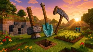 Мод Молоты, экскаваторы и косы Minecraft BE