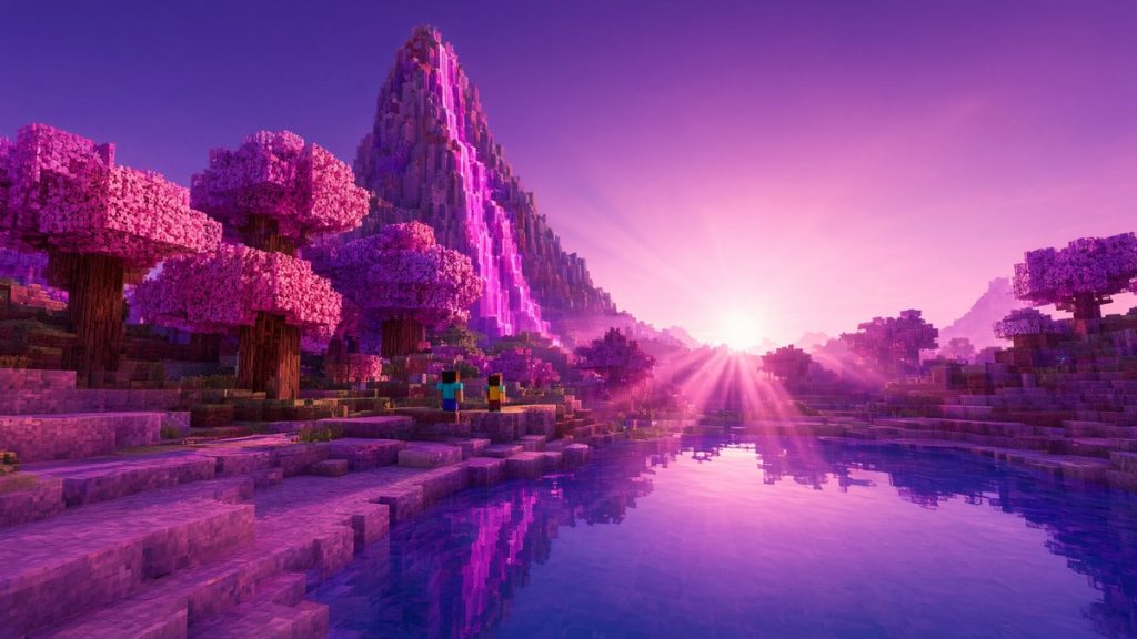 Шейдеры DreamHaze: розовая дымка Minecraft BE