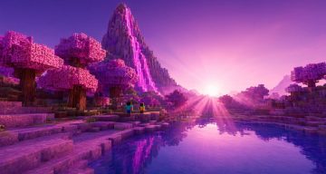 Шейдеры DreamHaze: розовая дымка Minecraft BE
