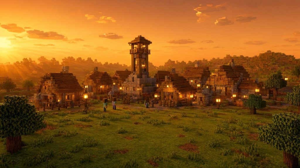 Шейдеры Sunglid: золотой час Minecraft BE