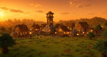Шейдеры Sunglid: золотой час Minecraft BE