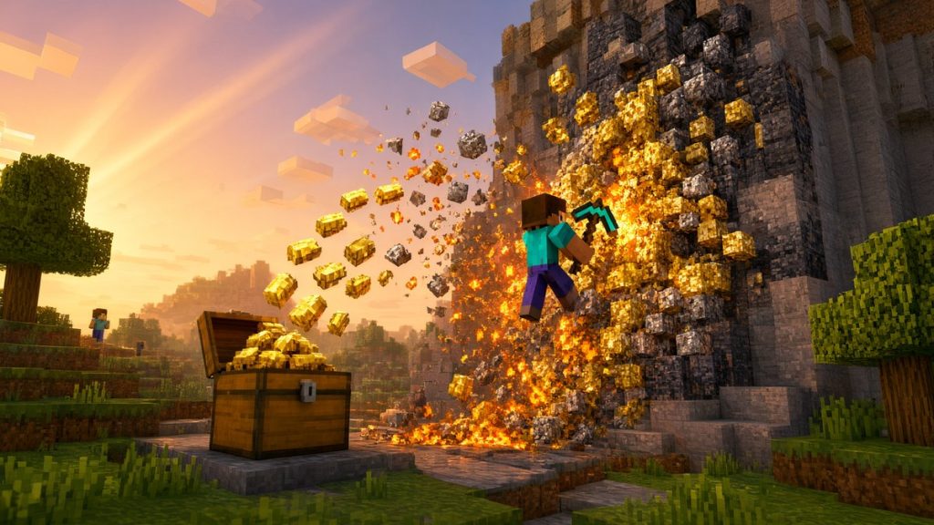 Мод Автодобыча и плавка Tryzz Minecraft BE