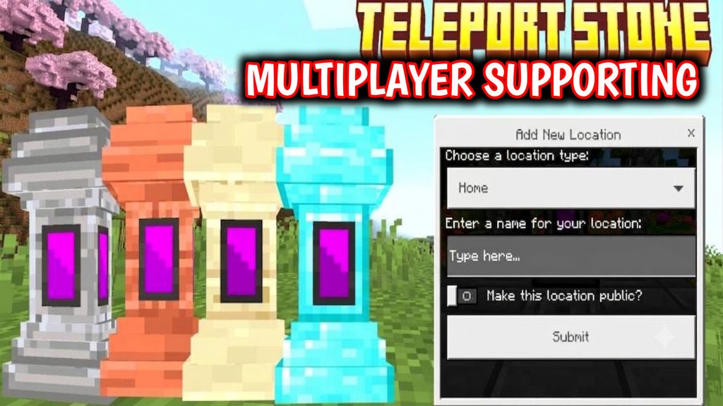 Мод Камень телепортации Teleport Stone Minecraft BE