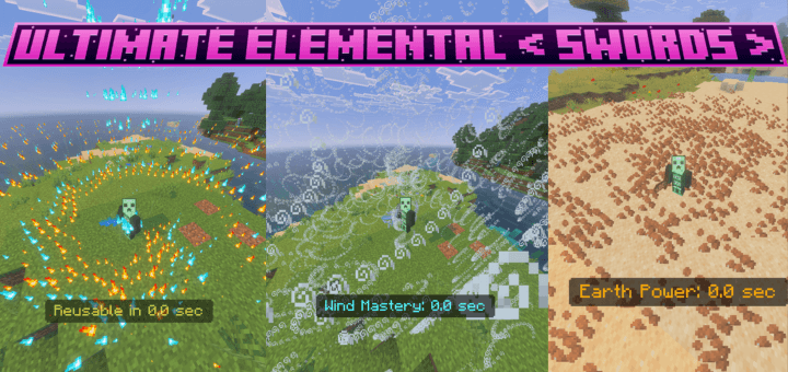Мод Стихийные мечи Minecraft BE