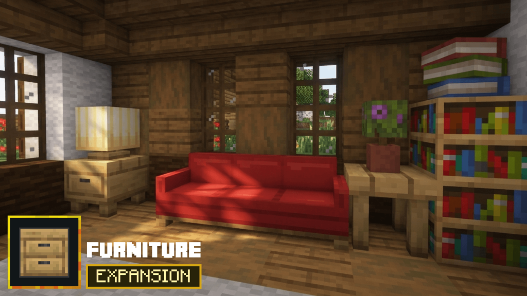 Мод Мебель в ванильном стиле Minecraft BE