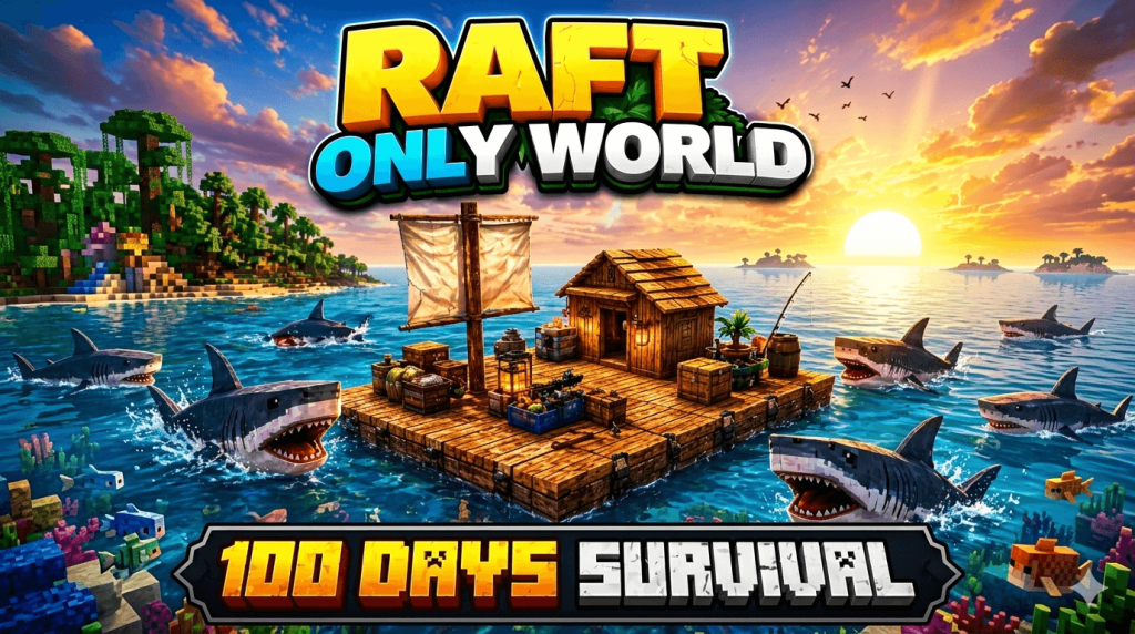 Карта Сто дней на плоту Only Raft Minecraft PE