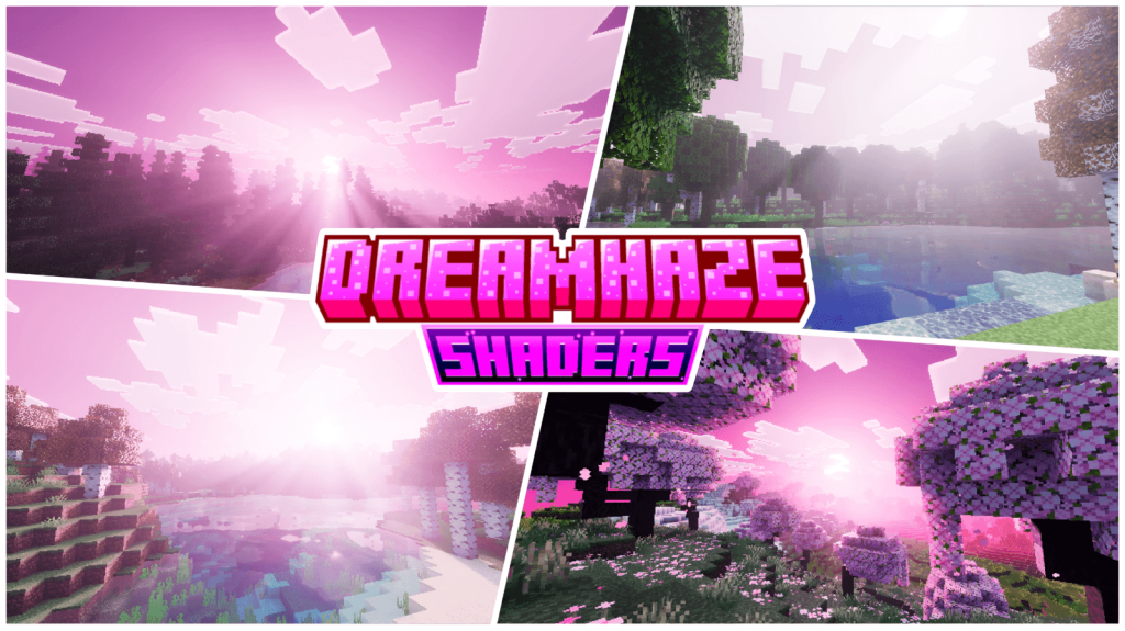 Шейдеры DreamHaze: розовая дымка Minecraft BE