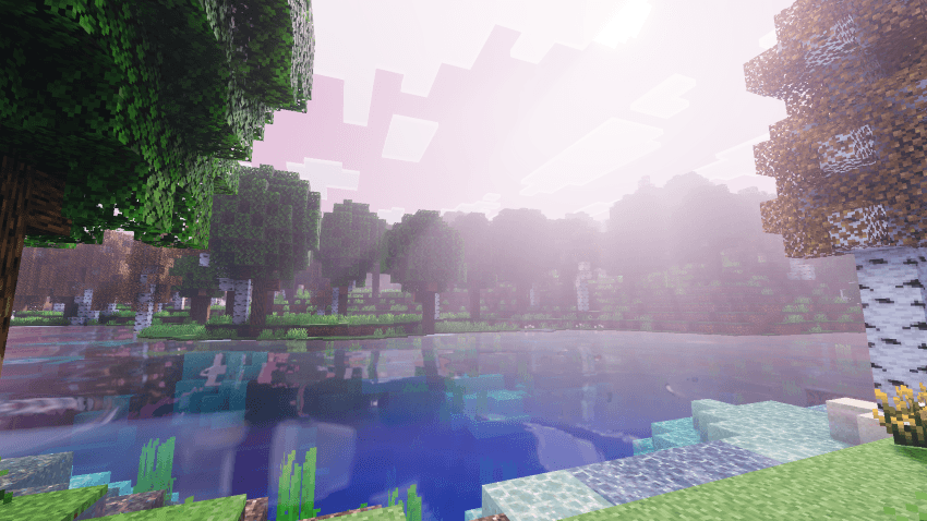 Шейдеры DreamHaze: розовая дымка Minecraft BE